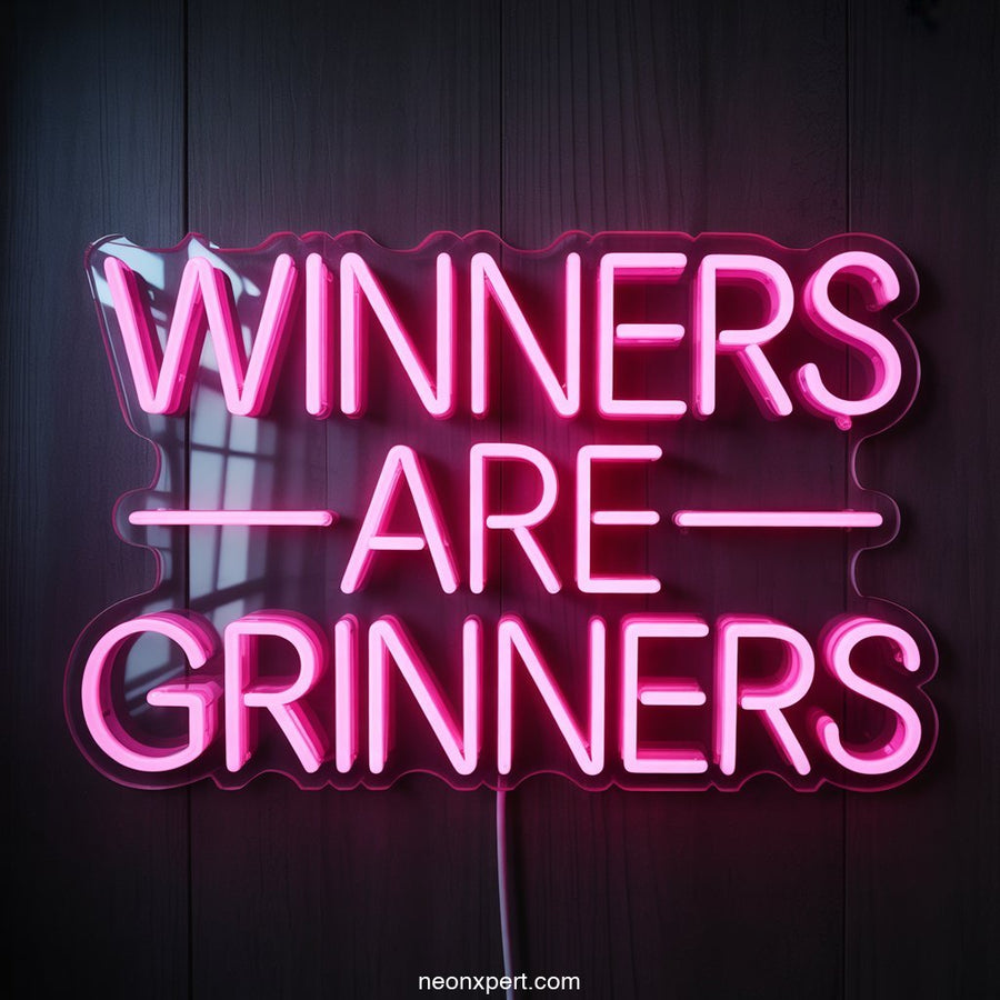 Winners Are Grinners Neon Sign Decor - NeonXpertSmallWhite