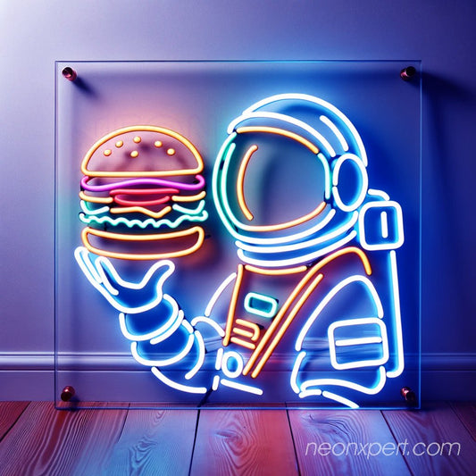 Astronaut Hamburger LED Neon Sign - NeonXpert
