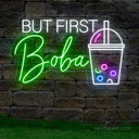 But First Boba LED Sign: Illuminating Boba Bliss for Tea Enthusiasts - NeonXpert