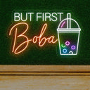 But First Boba LED Sign: Illuminating Boba Bliss for Tea Enthusiasts - NeonXpert