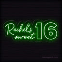 Custom Name Sweet 16 Neon Sign - Personalized Birthday Party Backdrop - NeonXpert