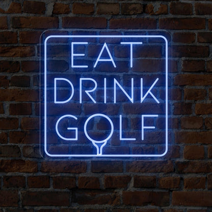 Elevate Your Man Cave with Eat Drink Golf - Golf Neon Sign - NEONXPERT