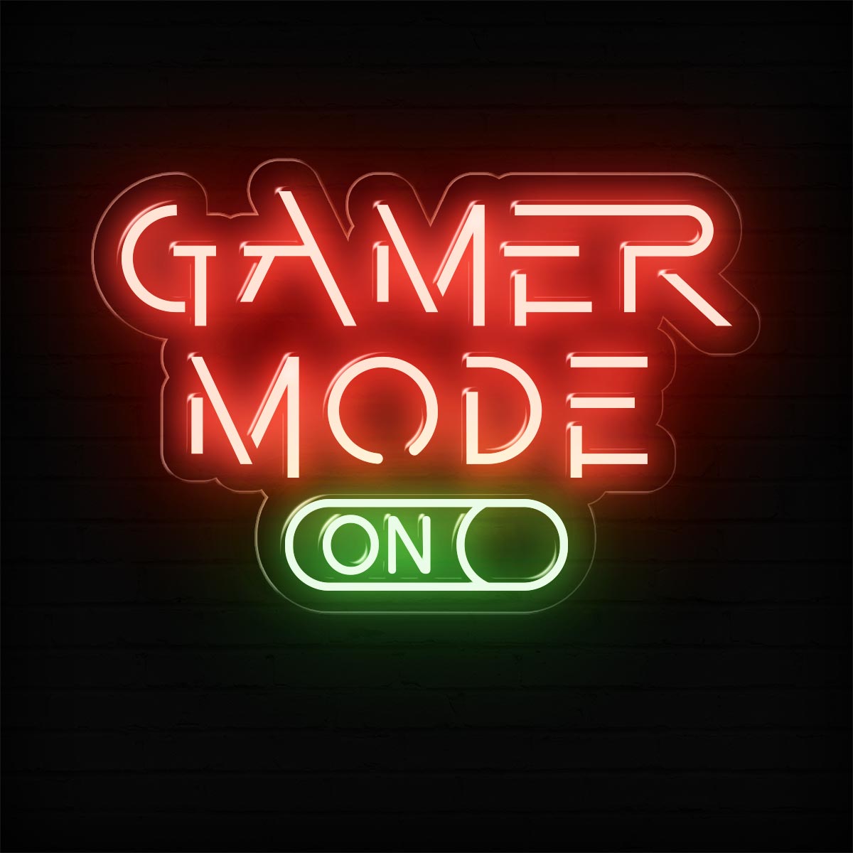 Gamer Mode On LED Neon Sign | Gaming Room Lights Decor - NEONXPERT