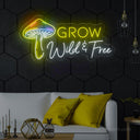 Grow Wild & Free Mushroom Neon Signs for Wall Decor - NeonXpert