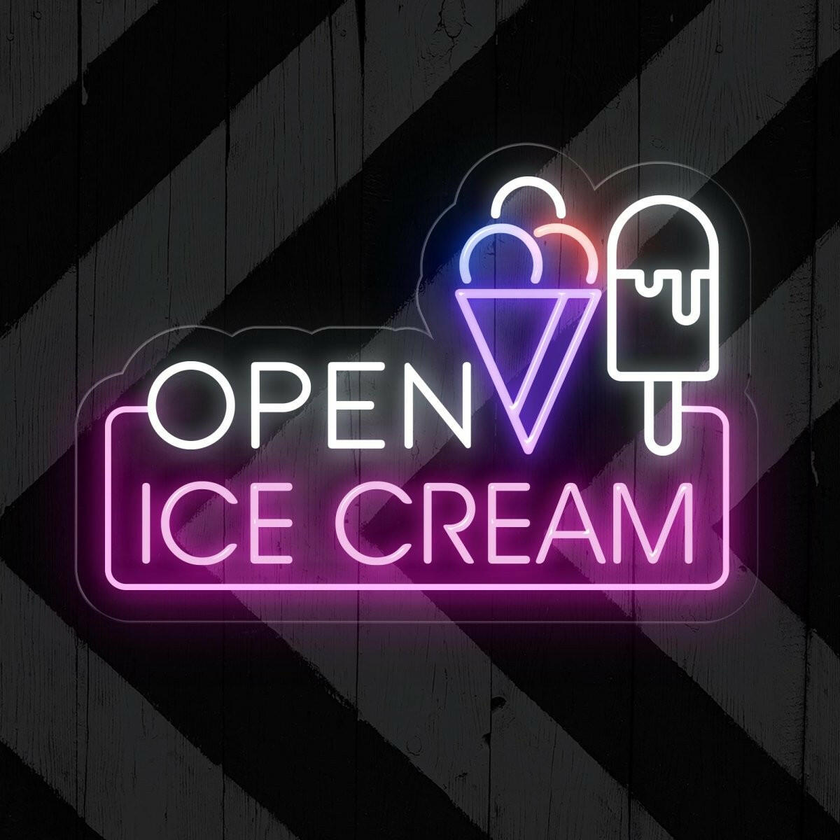 Ice Cream Open Neon Sign Tempting Displays for Your Ice Cream Shop