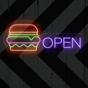 Neon Burger Open Sign - Led Neon Light For Burger Place - NEONXPERT