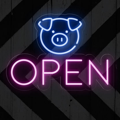 Neon Pig Open Sign Cute LED Light - NEONXPERT