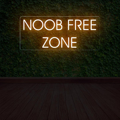 Noob Free Zone Neon Sign | Humorous Game Room Decor - NEONXPERT