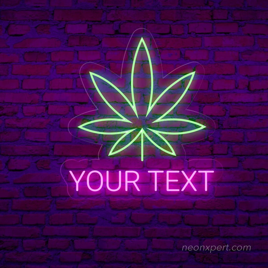 Personalized Weed Leaf LED Neon Sign - NeonXpert