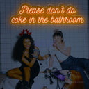 Please Don't Do Coke in the Bathroom Neon Sign - Quirky Decor | LED Humor - NeonXpert