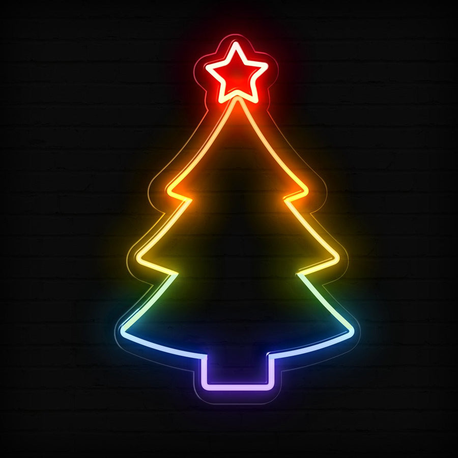 Rainbow Christmas Tree Neon Sign - Celebrate with Pride and Joy - NeonXpert
