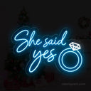 She Said Yes LED Neon Sign - Large Engagement Decor - NeonXpert