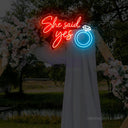 She Said Yes LED Neon Sign - Large Engagement Decor - NeonXpert