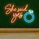 She Said Yes LED Neon Sign - Large Engagement Decor - NeonXpert