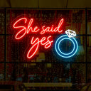 She Said Yes LED Neon Sign - Large Engagement Decor - NeonXpert