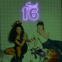 Sweet 16 Large Neon Sign - Elegant Backdrop for Birthday Celebrations - NeonXpert