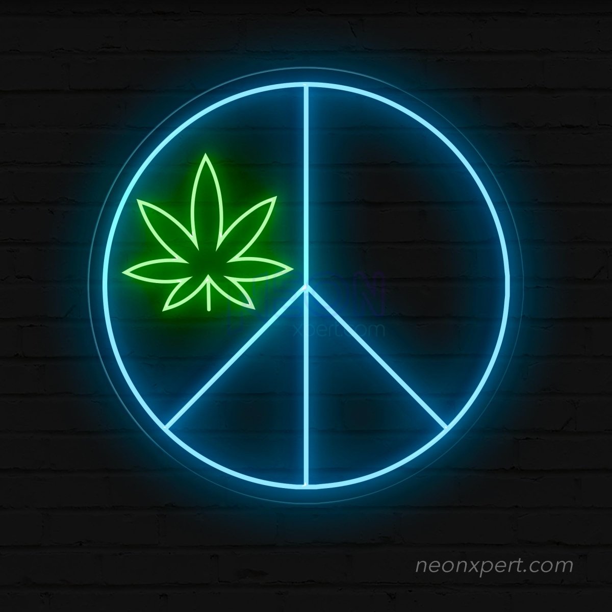 Weed Peace Symbol LED Neon Light – Relaxing Decor - NeonXpert