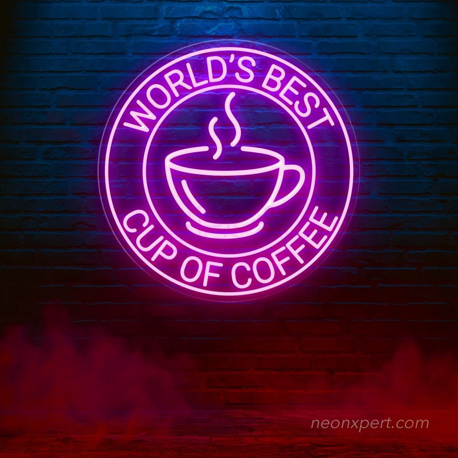 World's Best Cup Of Coffee Neon Sign - Cafe Decor - NeonXpert