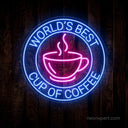World's Best Cup Of Coffee Neon Sign - Cafe Decor - NeonXpert