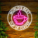 World's Best Cup Of Coffee Neon Sign - Cafe Decor - NeonXpert