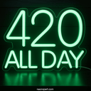 420 All Day Weed Neon Light Room Decor - NeonXpertSmallWhite