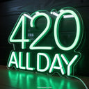 420 All Day Weed Neon Light Room Decor - NeonXpertSmallWhite
