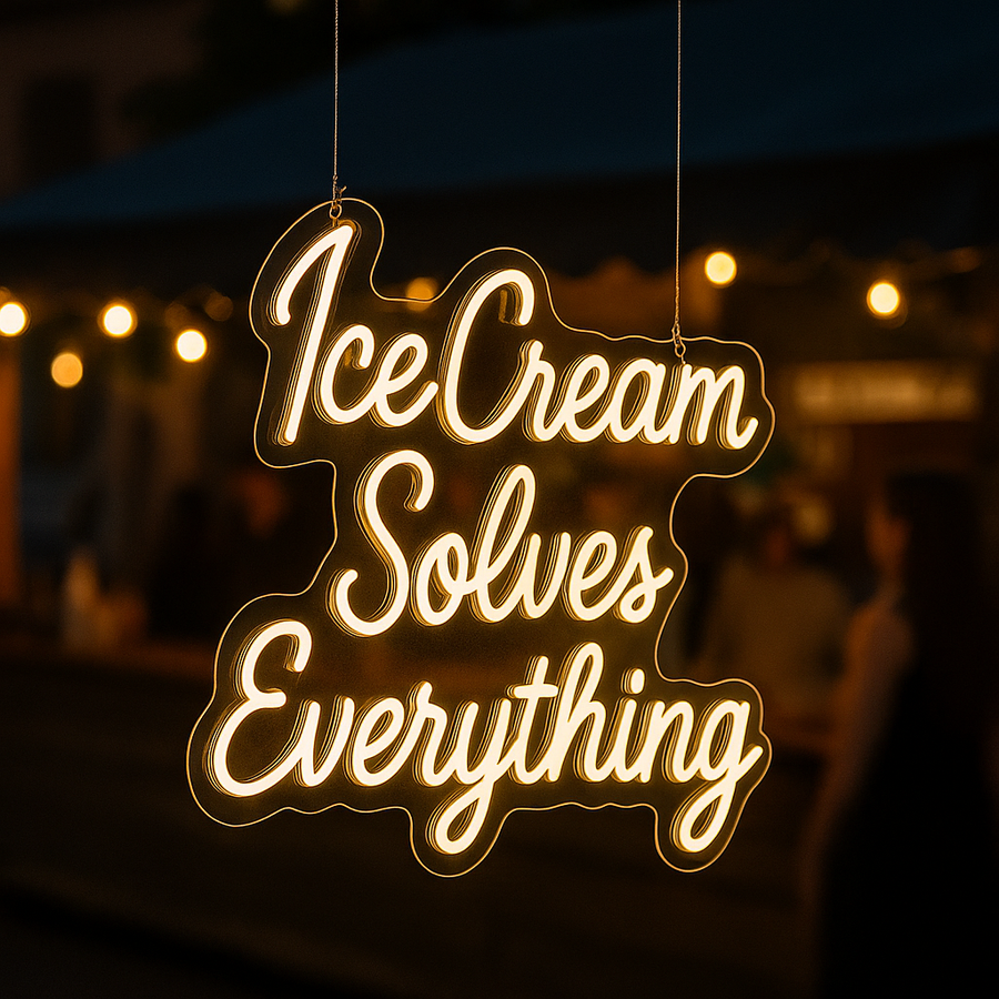 Ice Cream Solves Everything LED Neon Sign