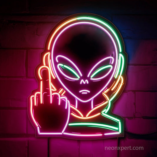Alien Middle Finger LED Neon Sign - NeonXpert