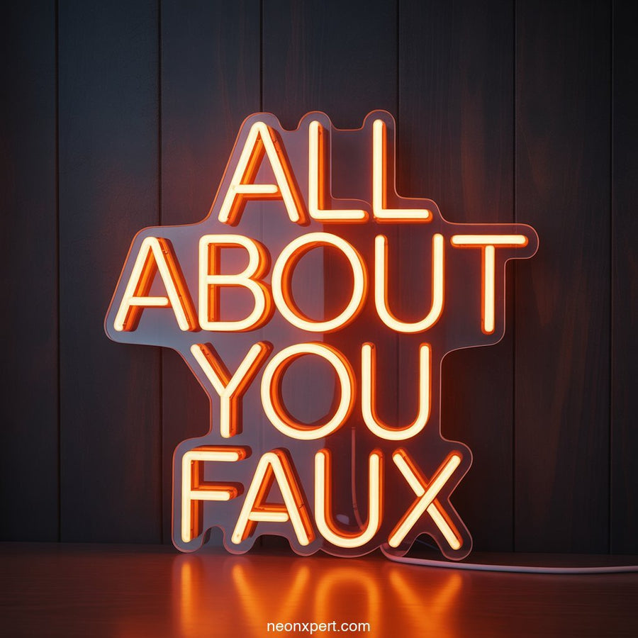 All About You Faux Neon Sign Decor - NeonXpertSmallWhite