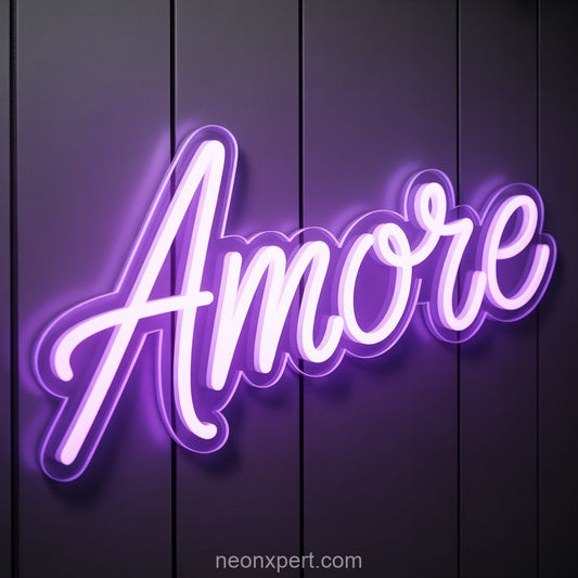 Amore Wedding Neon Sign | Romantic LED Light Wall Art - NeonXpertSmallWhite