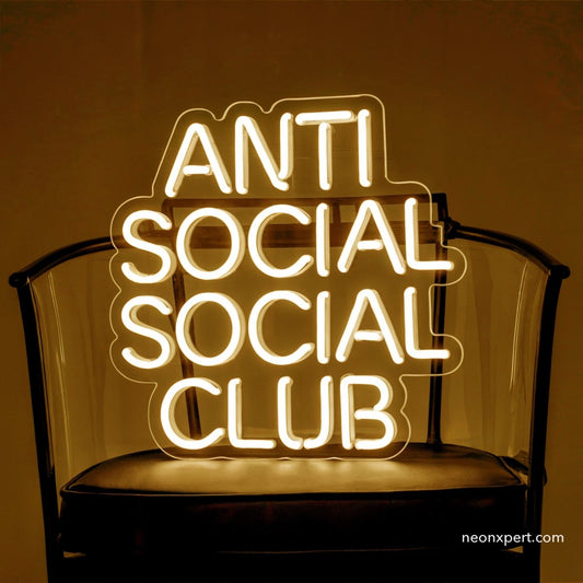 Anti Social Social Club Neon Sign for Man Cave | Trendy Wall Decor - NeonXpert12 x 12 inPurple