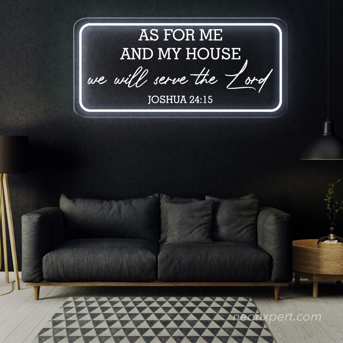 As For Me And My House - Joshua 24:15 LED Neon Sign - NeonXpert