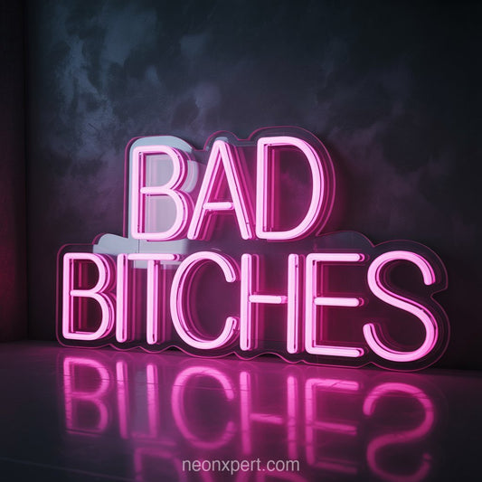 Bad Bitches | Edgy Neon Light for Salon Walls - NeonXpertSmallWhite