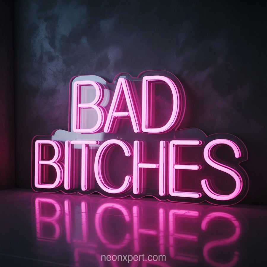 Bad Bitches | Edgy Neon Light for Salon Walls - NeonXpertSmallWhite