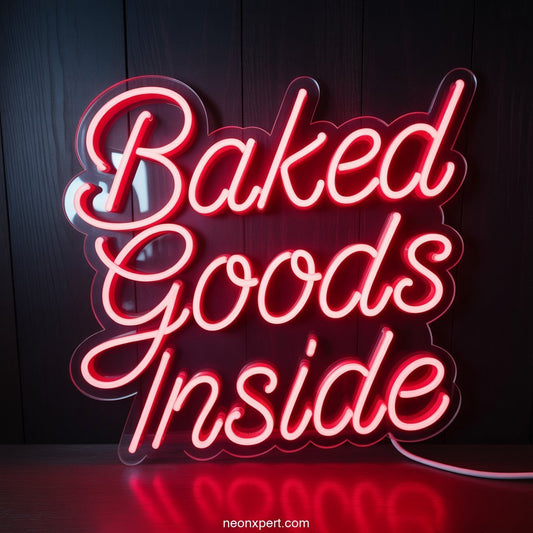 Baked Goods Inside weed neon sign light - NeonXpertSmallWhite