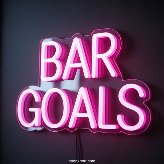 Bar Goals Neon Light Wall Art - NeonXpertSmallWhite