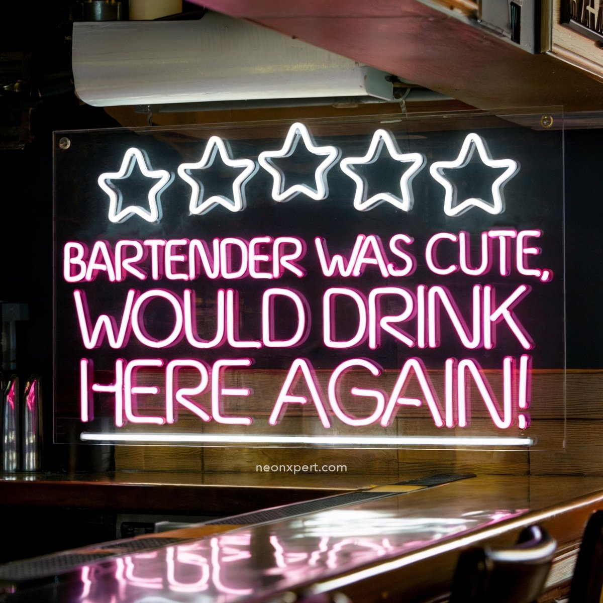 Bartender Was Cute Neon Sign Light | Funny Bar Signs For Home, Wedding - NeonXpert24 x 16 inYellow