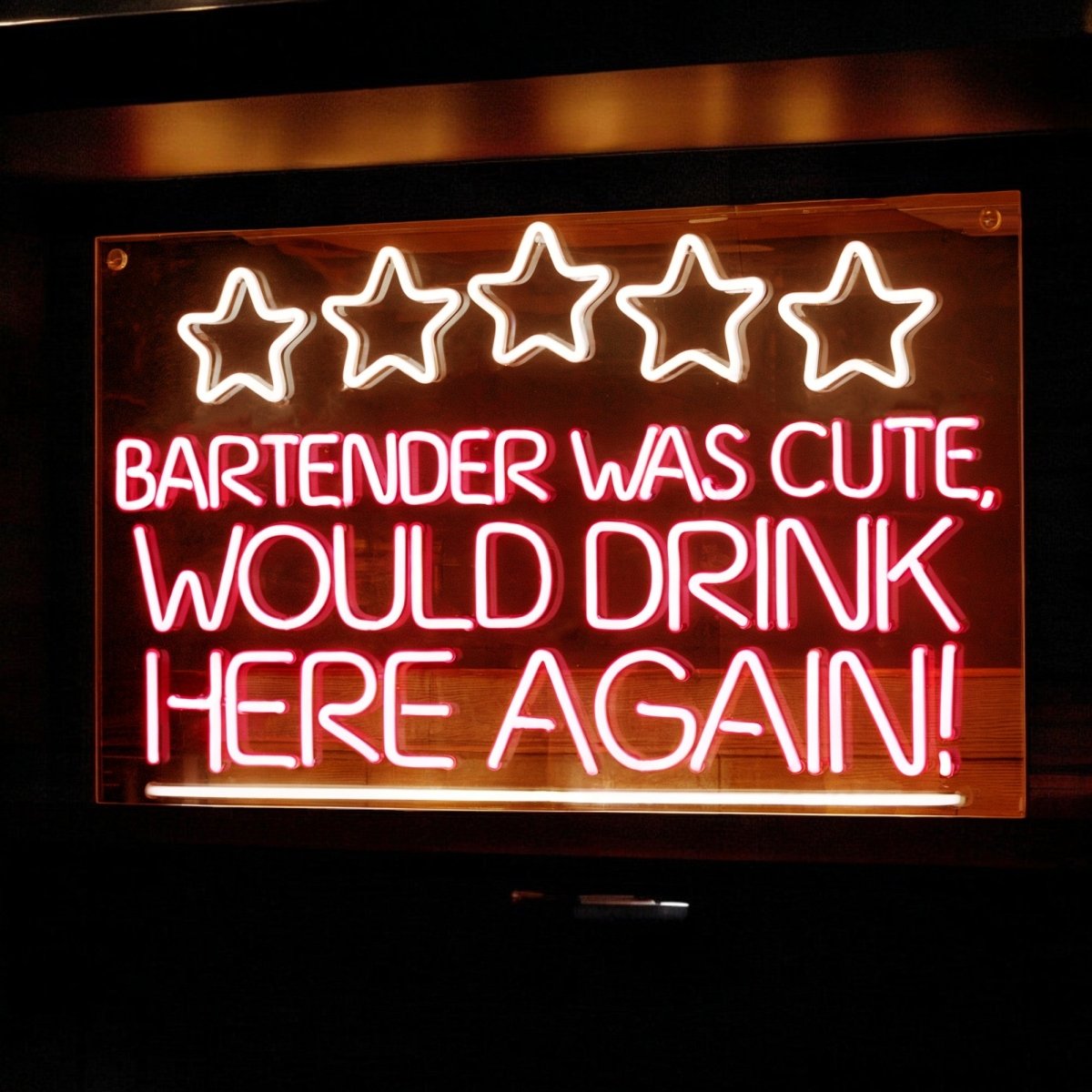 Bartender Was Cute Neon Sign Light | Funny Bar Signs For Home, Wedding - NeonXpert36 x 24 inYellow