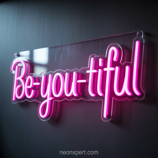 Be - you - tiful | Empowering Neon Light for Hair Salon Walls - NeonXpertSmallWhite