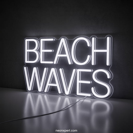 Beach Waves LED Light Sign Neon Art Neon Sign - NeonXpertSmallWhite