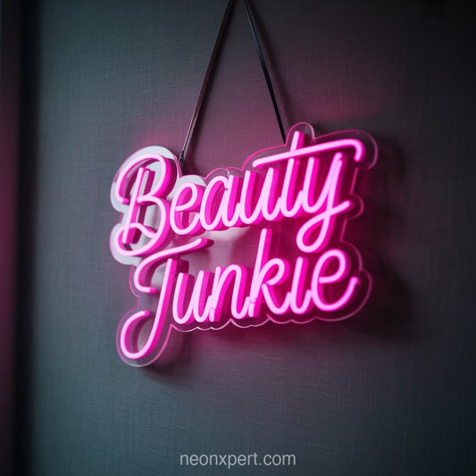 Beauty Junkie | Neon Light for Hair Salon Style - NeonXpertSmallWhite