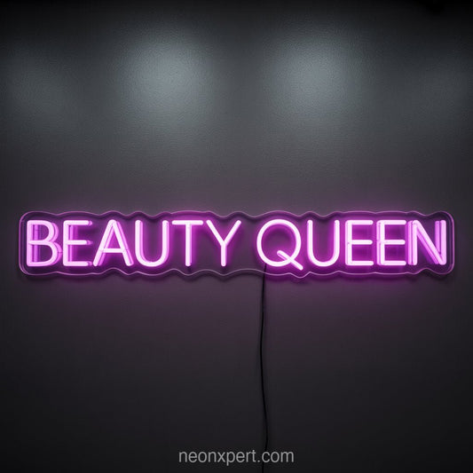 Beauty Queen | Empowering Neon Light for Salon Spaces Decor - NeonXpertSmallWhite