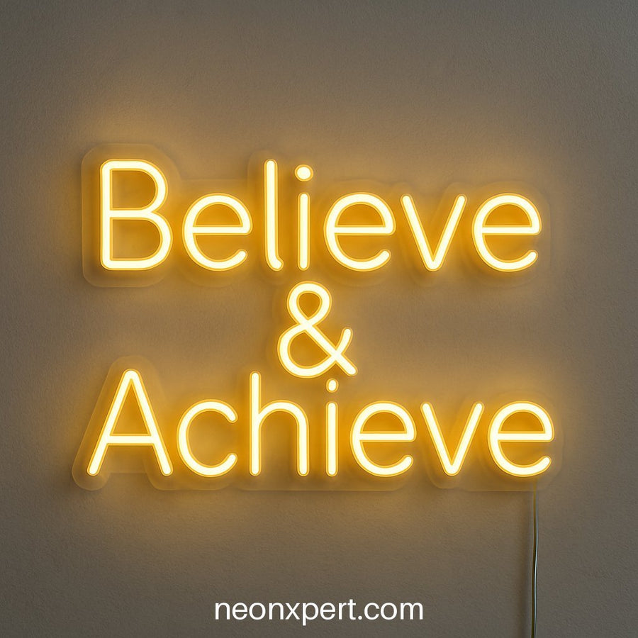 Believe & Achieve | Motivational LED Neon Sign - NeonXpertSmallWhite