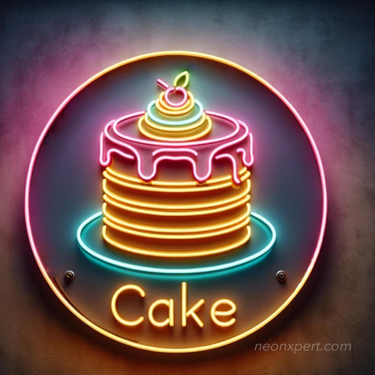 Birthday Cake LED Neon Sign - NeonXpert24 x 24 in