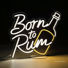 Born To Rum Bar Neon Sign Wall Decor | Unique Drinking Gift Rum Decor - NeonXpert12 x 12 inYellow