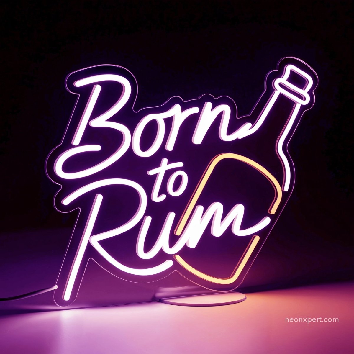 Born To Rum Bar Neon Sign Wall Decor | Unique Drinking Gift Rum Decor - NeonXpert12 x 12 inYellow