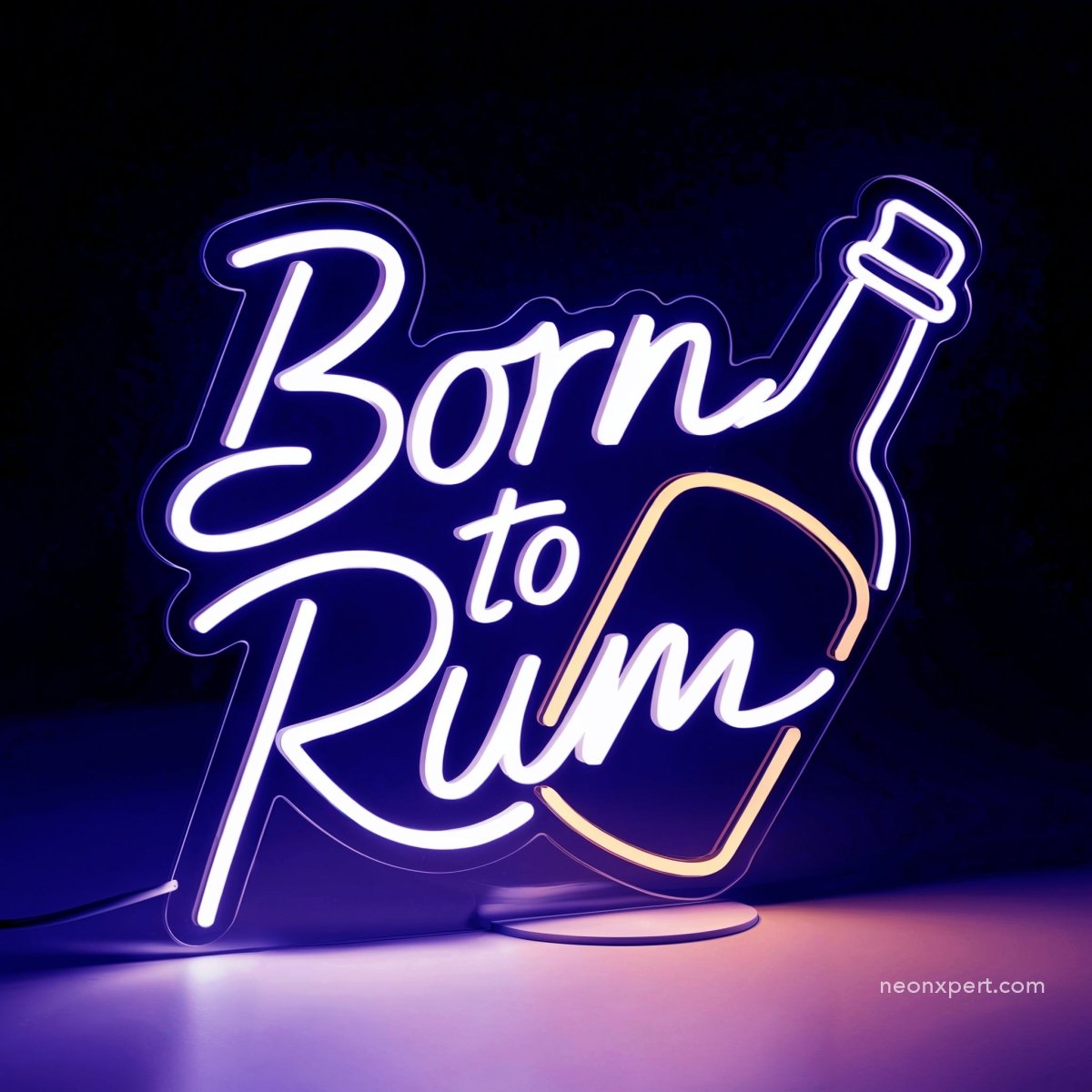 Born To Rum Bar Neon Sign Wall Decor | Unique Drinking Gift Rum Decor - NeonXpert12 x 12 inYellow