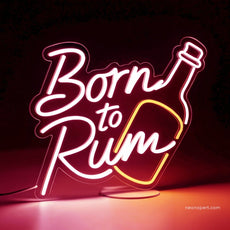 Born To Rum Bar Neon Sign Wall Decor | Unique Drinking Gift Rum Decor - NeonXpert12 x 12 inYellow