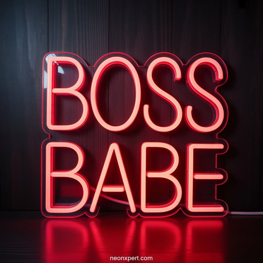 Boss Babe Neon Sign Decor - NeonXpertSmallWhite