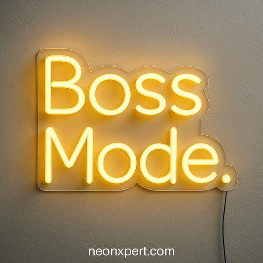 Boss Mode | LED Neon Signs for Motivation - NeonXpertSmallWhite